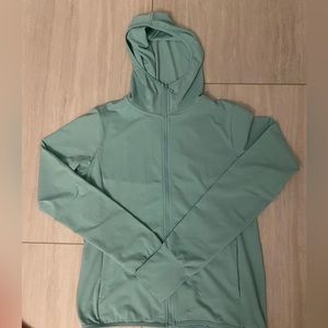 Women’s Uniqlo Airism zip up hooded jacket teal size small